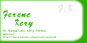 ferenc kery business card